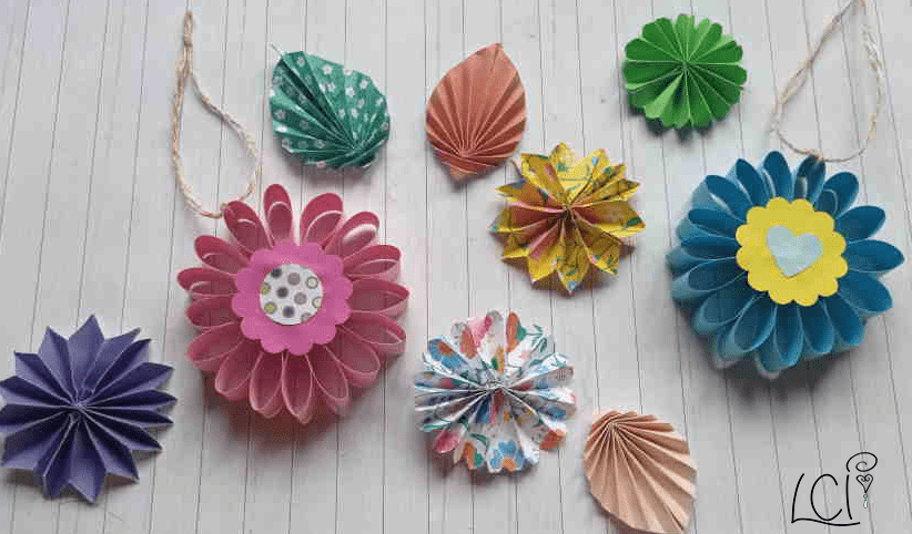 girandola di carta per le feste - fiore di carta decorazione - paper craft flower decoration